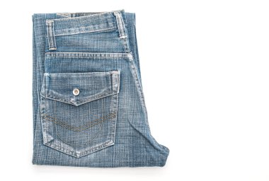 Beyaz arka plan üzerinde katlanmış kot