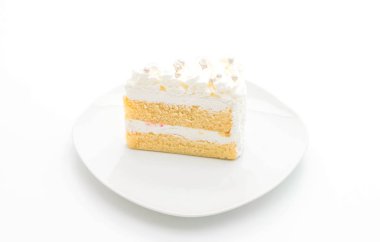 Beyaz arka plan üzerinde vanilyalı kek