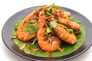 Sarımsaklı kızarmış karides.