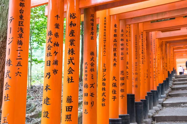 Червоний torii ворота доріжки на fushimi-inari taisha shrine у Ky — стокове фото
