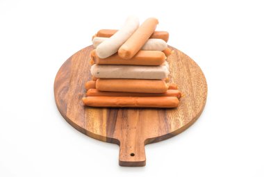 Beyaz arka plan üzerinde sosis mix