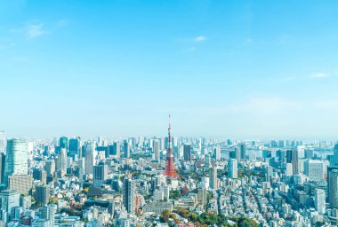 Tokyo şehir manzarası ile Tokyo Tower