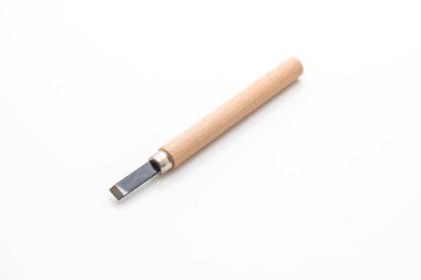 Beyaz arka plan üzerinde düz, gravür, yuvarlak ve üçgen bıçak