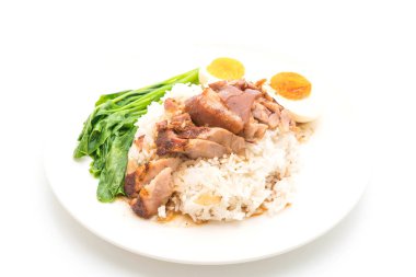 Demlenmiş Domuz eti bacak pirinç ve sebze ile 