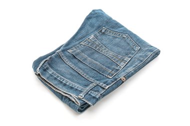 Beyaz arka plan üzerinde katlanmış kot