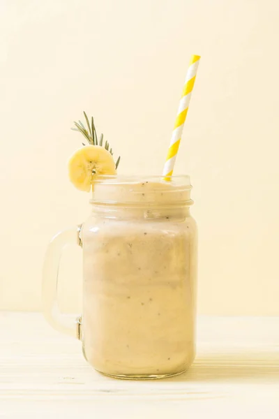 Banaan smoothies glas — Stockfoto