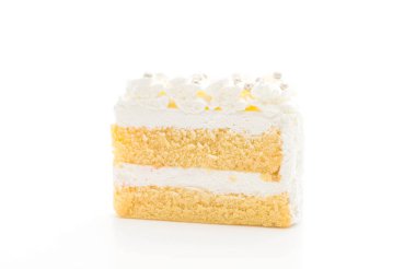 Beyaz arka plan üzerinde vanilyalı kek