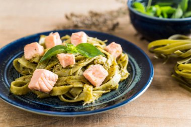 ıspanak fettuccine somon ile