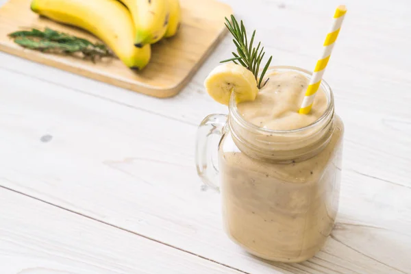 Banaan smoothies glas — Stockfoto