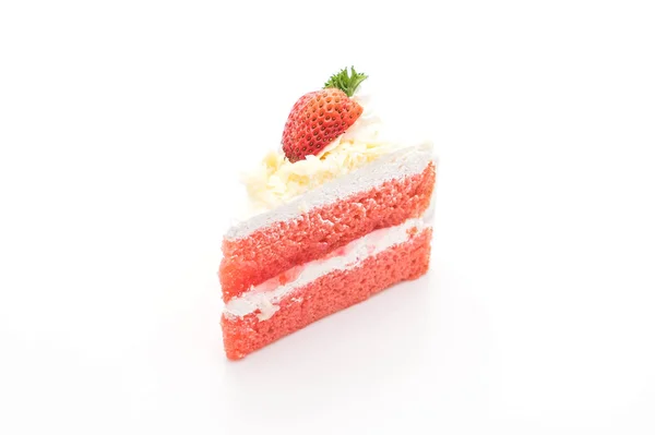 在白色背景上的草莓蛋糕 — 图库照片