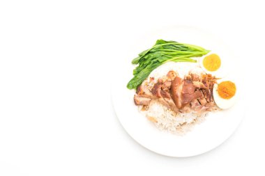 Demlenmiş Domuz eti bacak pirinç ve sebze ile 