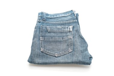 Beyaz arka plan üzerinde katlanmış kot