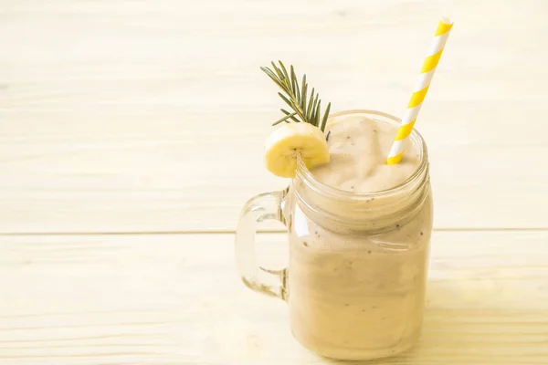 Banaan smoothies glas — Stockfoto