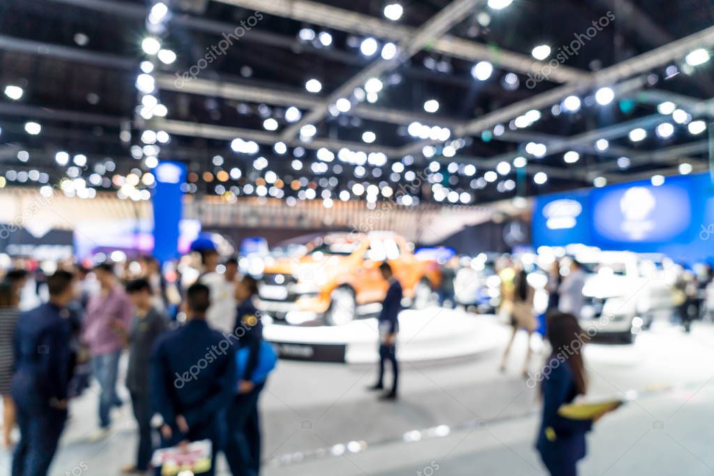 Abstract blur and defocused car and motor exhibition show event