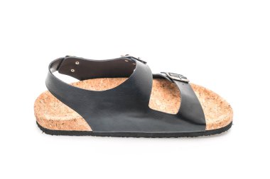 Erkek deri sandalet beyaz arka plan üzerinde