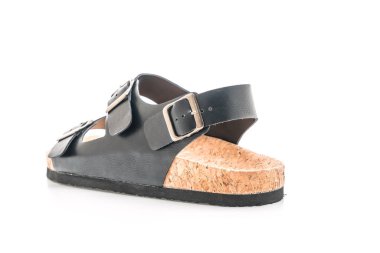 Erkek deri sandalet beyaz arka plan üzerinde