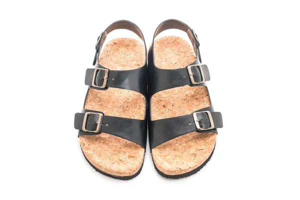 Pánské Kožené sandály na bílém pozadí — Stock fotografie