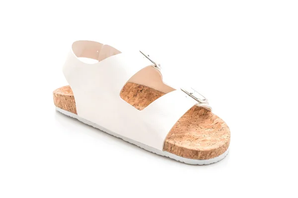 Unisex skórzane sandały na białym tle — Zdjęcie stockowe