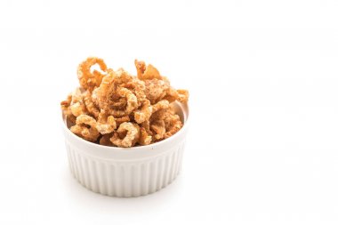 Kızarmış domuz eti rince ya da domuz eti aperatif Kuzey Tayland yeşil biber D ile