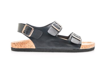 Erkek deri sandalet beyaz arka plan üzerinde