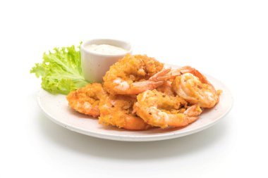 Soslu kızarmış karides.