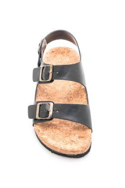 Erkek deri sandalet beyaz arka plan üzerinde