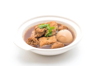 soya peyniri ile tatlı sos haşlanmış yumurta