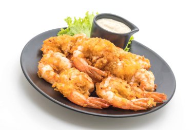 Soslu kızarmış karides.