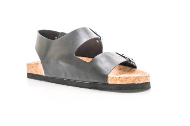 Erkek deri sandalet beyaz arka plan üzerinde