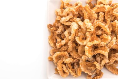 Kızarmış domuz eti rince ya da domuz eti aperatif Kuzey Tayland yeşil biber D ile