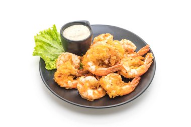 Soslu kızarmış karides.