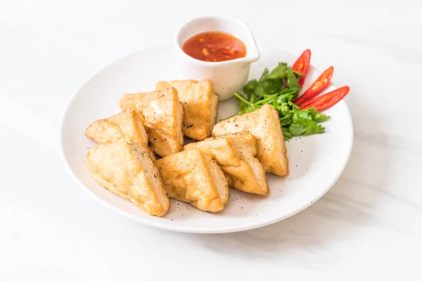 Tofu fritto - cibo vegano — Foto Stock