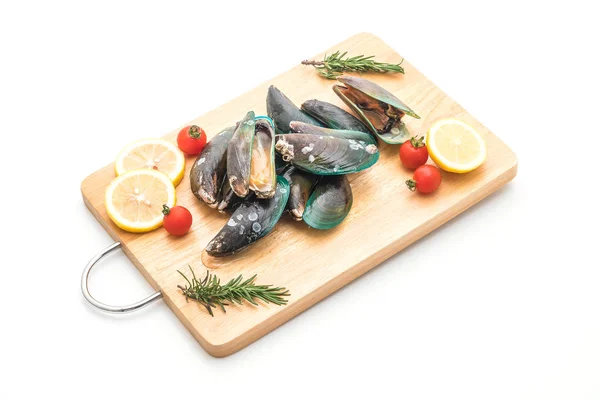Fresh mussels on white background — Stock Photo, Image