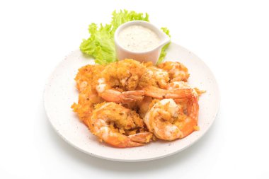 Soslu kızarmış karides.