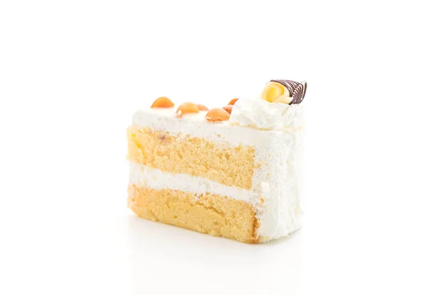 Macadamia taart op witte achtergrond — Stockfoto