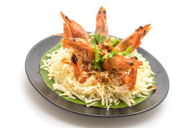 Sarımsaklı kızarmış karides.