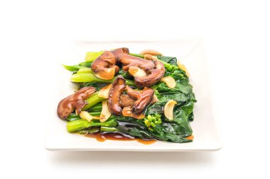 Sarımsaklı istiridye soslu kızarmış Hong Kong Kale heyecan