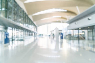 soyut bulanıklık ve ufuk içinde boş tren istasyonu veya Havaalanı wi