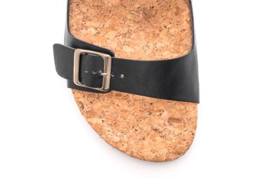 Erkek deri sandalet beyaz arka plan üzerinde