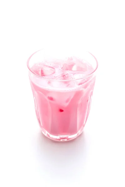 Rosafarbener Erdbeer-Milchshake — Stockfoto