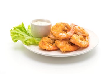 Soslu kızarmış karides.