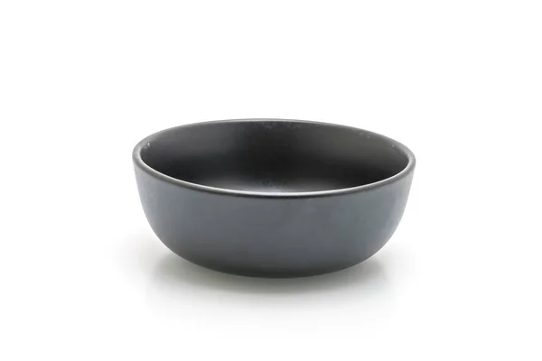 검은 접시와 그릇 흰색 배경에 고립 — 스톡 사진