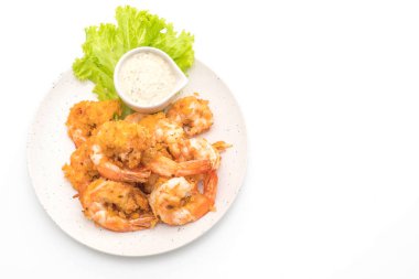 Soslu kızarmış karides.