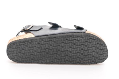 Erkek deri sandalet beyaz arka plan üzerinde