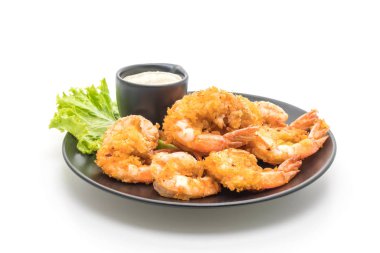 Soslu kızarmış karides.