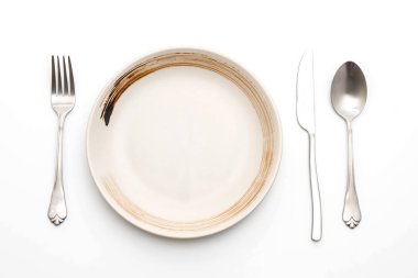 boş tabak kaşık çatal ve bıçak