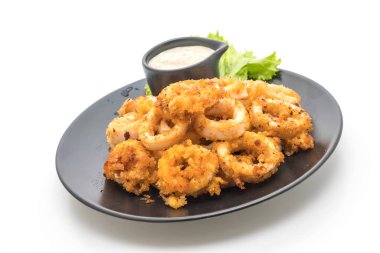 Kızarmış squids ve soslu ahtapot (kalamar)