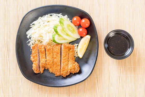 Chuleta de cerdo frita japonesa (conjunto tonkatsu ) —  Fotos de Stock