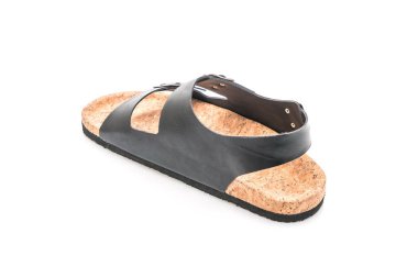 Erkek deri sandalet beyaz arka plan üzerinde