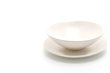 plaka ve beyaz arka plan üzerinde izole kase